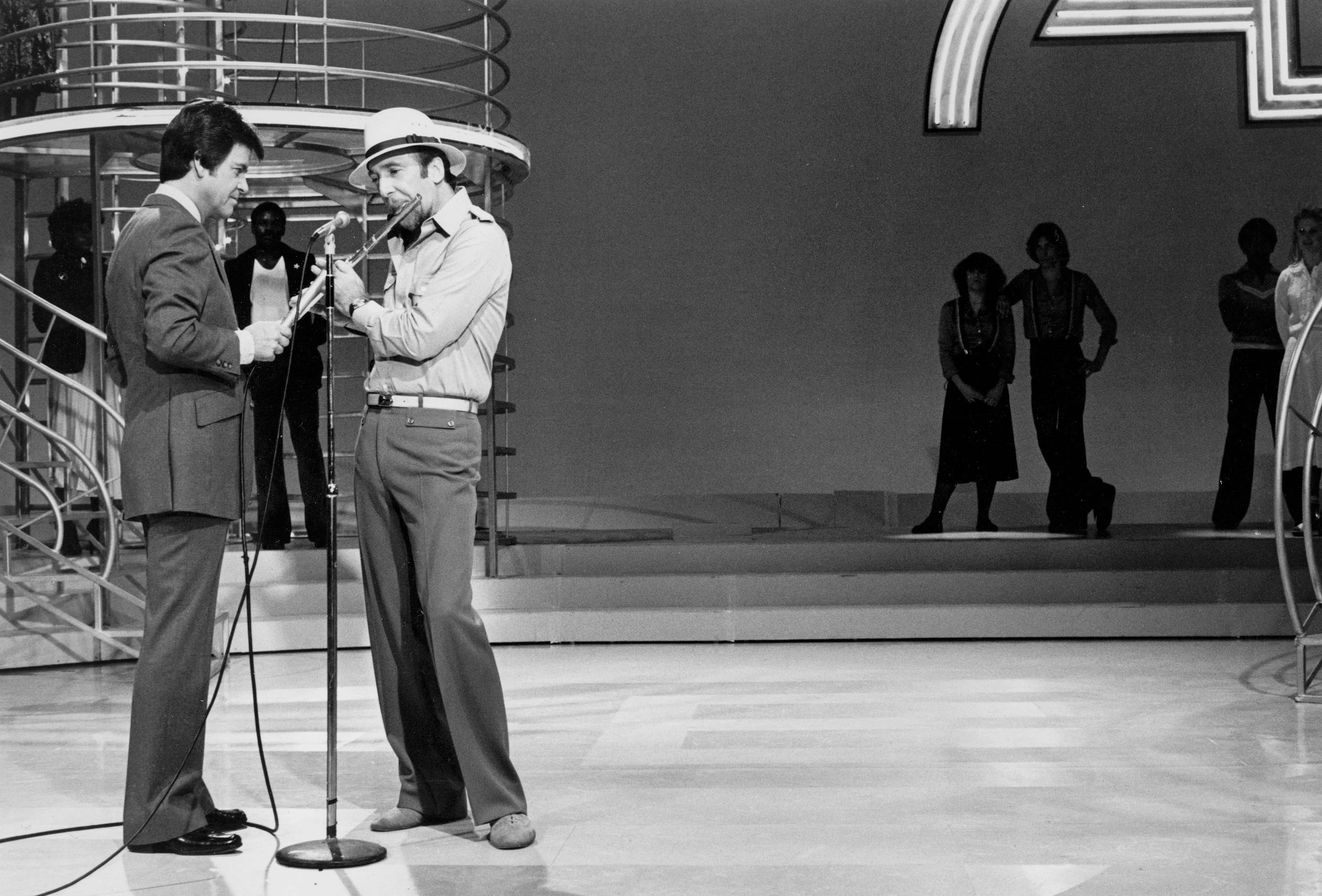 On American Bandstand with Dick Clark, 1975. Photo courtesy of Janeal Arison.